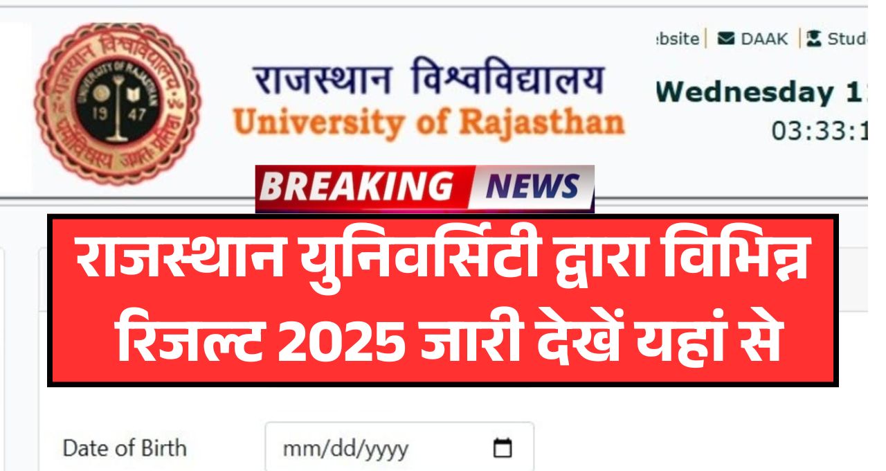 Rajasthan University Result 2025